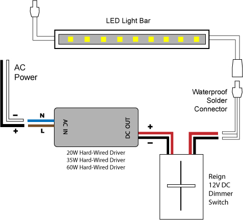 88Light - Reign 12V LED Dimmer Switch wiring diagrams